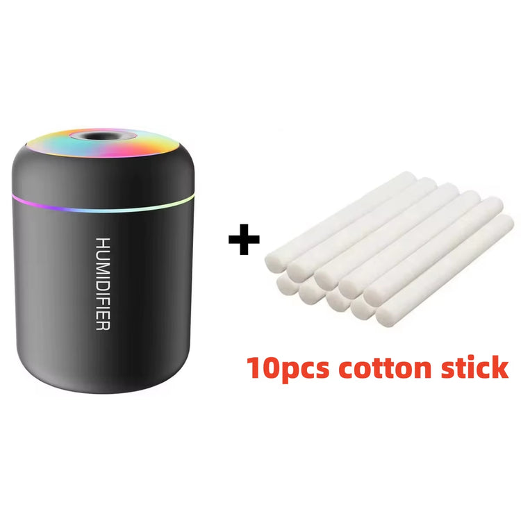 180ML USB Mini Air Humidifier and Aroma Diffuser with Essential Oil Purification and Ambient Lighting for Home, Car, and Bedroom