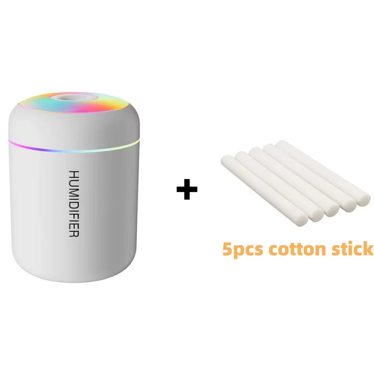 180ML USB Mini Air Humidifier and Aroma Diffuser with Essential Oil Purification and Ambient Lighting for Home, Car, and Bedroom